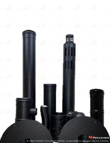 Kit biomass concentrique Ø80/125 mm finition noir