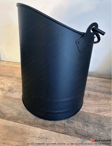 Seau pour charbon, pellet ou cendres de finition noire