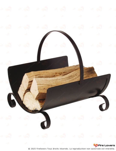 Panier à bûches laquée noir