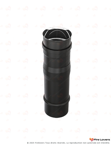 Elément droit 370 à 510 mm DS INOX SP Noir Ø80 mm