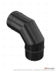 Coude 90° + joint DS INOX SP Noir Ø080