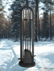 Serviteurs 4Pcs en acier époxy noir et poignées inox