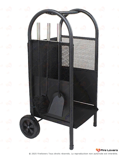 Chariot à bûches avec serviteurs