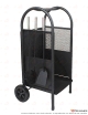 Chariot à bûches avec serviteurs