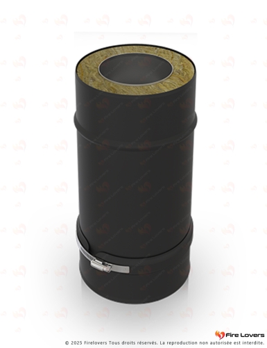 Elément droit 250 mm DS INOX DP Noir Ø80 mm