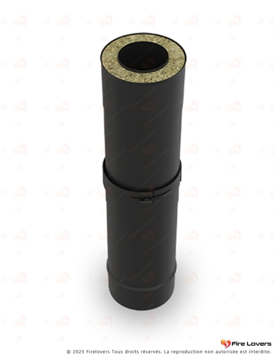 Elément droit ajustable de 400 à 560 mm DS INOX DP Noir Ø80