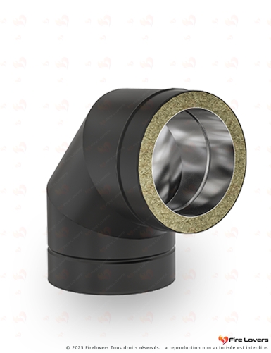 Coude 90° DS INOX DP Noir Ø80 mm