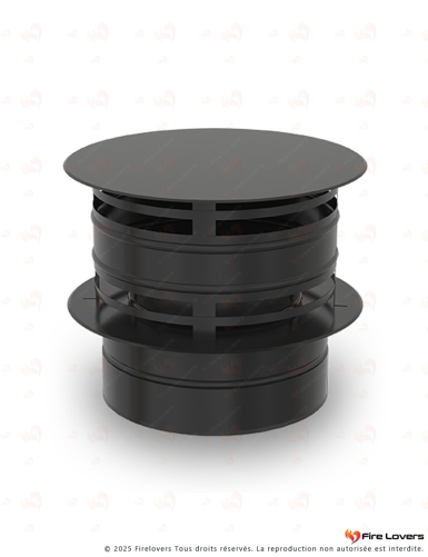 Chapeau anti-pluie DS INOX DP noir Ø80 mm