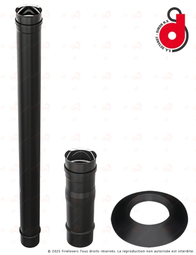 Kit de raccordement pour poêle à granulés Ø80 mm | sortie Dessus