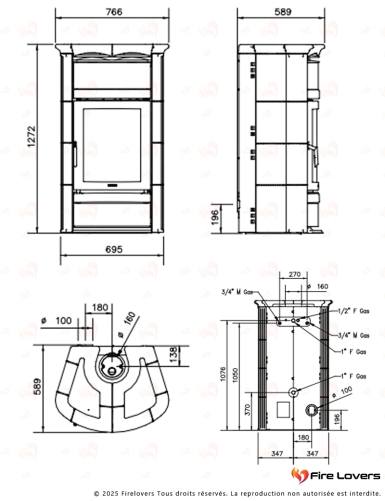 Norma S Idro D.S.A. 20kW Poêle à bois hydraulique
