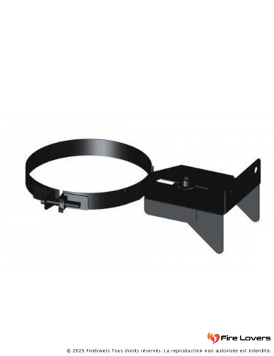 Collier mural plat réglable 70-120mm - Ø80/125mm DIFLUX noir