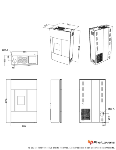 Chimera 5 kW Poêle à granulés