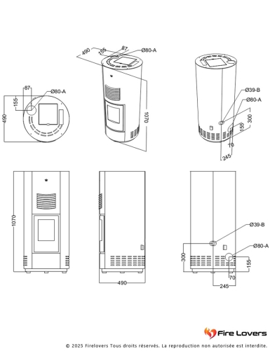 Ondina Eco 6kW Poêle à granulés