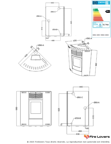 Asia 5S 12kW Poêle à granulés