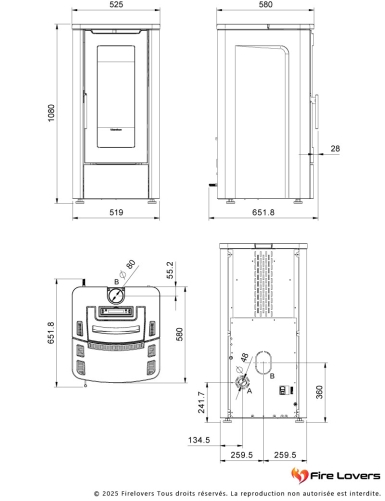 Teorema 10kW Poêle à granulés