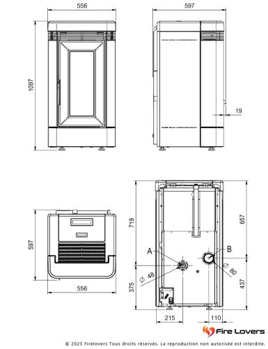 Lucia Plus 12kW Poêle à granulés canalisable