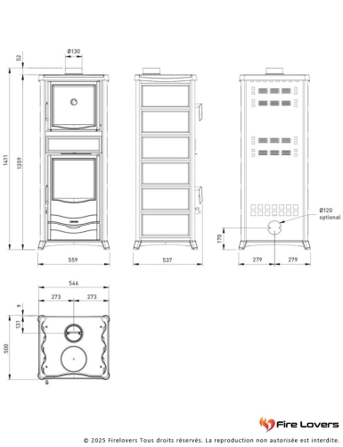 Rossella Plus Forno 5.0 Petra 9.4kW Poêle à bois avec four