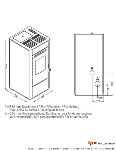 Elsa 9,5kW Poêle à granulés