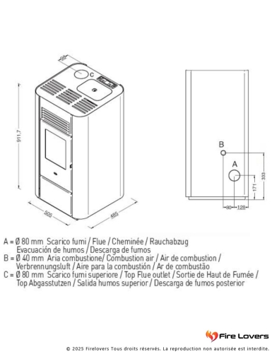 Delia 9,5kW Poêle à granulés