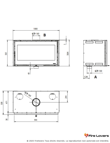 Inserto 100 Wide.16 8kW Insert à bois