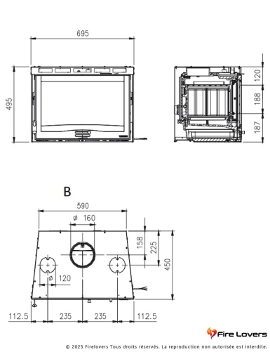 Inserto 70 H49 4.0 ventilé 6,7kW Insert à bois