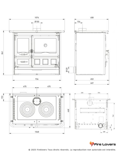 Rosa XXL 5.0 - Steel Cuisinière à bois