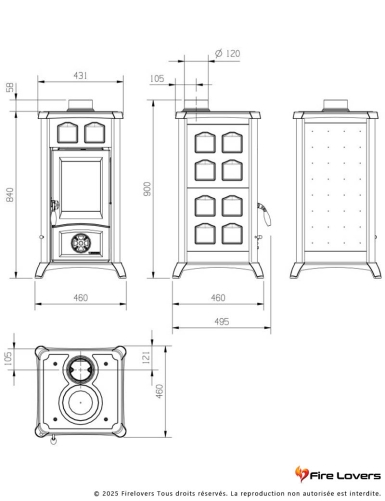 Gemma Maiolica 6kW Poêle à bois