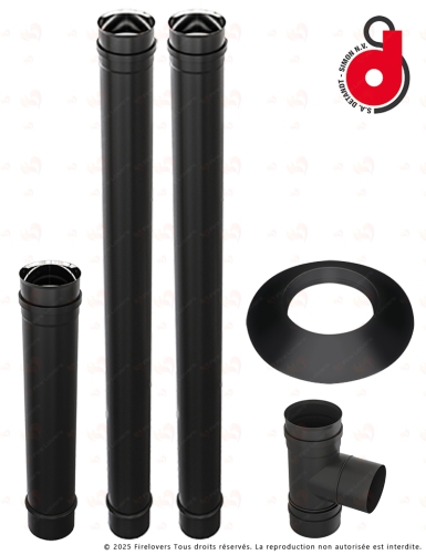 Pack Circe Up 9kW + kit de raccordement pour poêle à granulés | Sortie Dessus