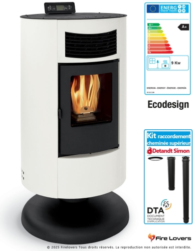 Pack Circe Up 9kW + kit de raccordement pour poêle à granulés | Sortie Dessus