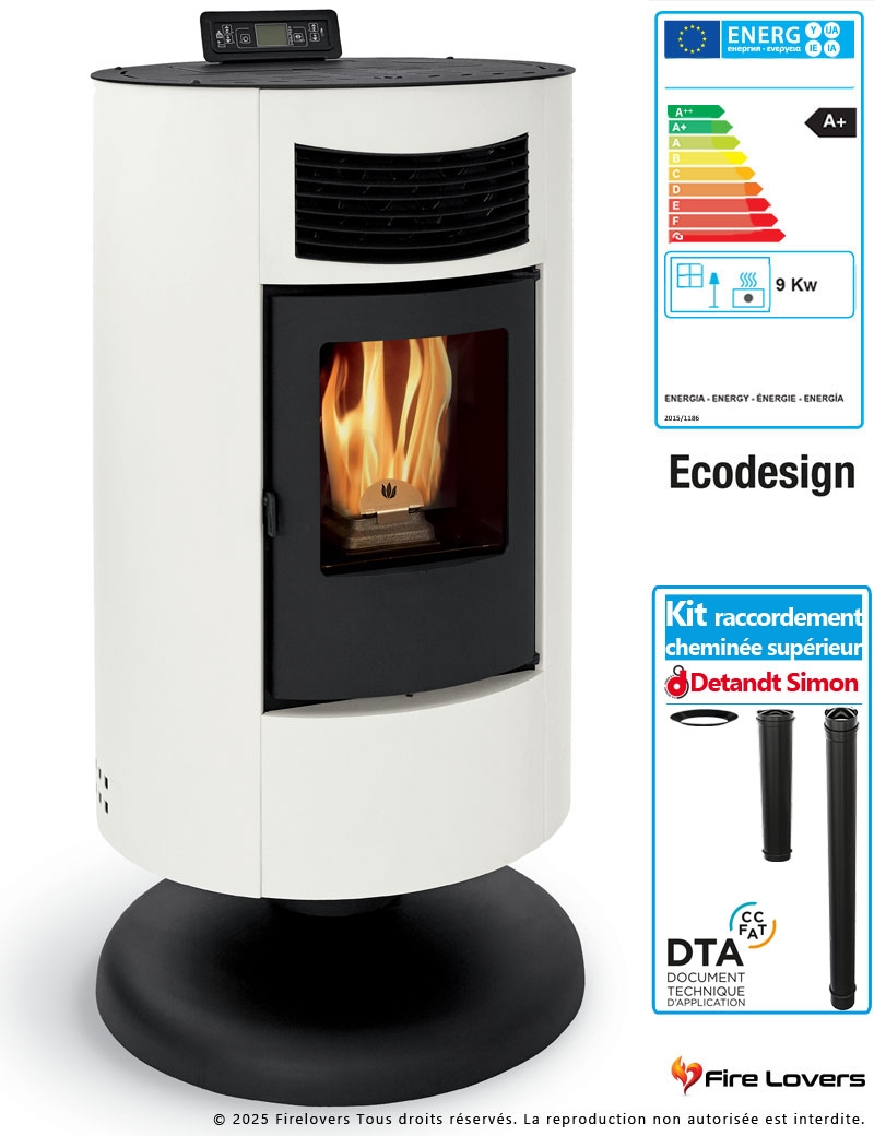 Pack Circe Up 9kW + kit de raccordement pour poêle à granulés | Sortie Dessus