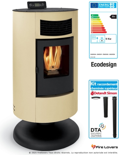 Pack Circe Up 9kW + kit de raccordement pour poêle à granulés | Sortie Dessus