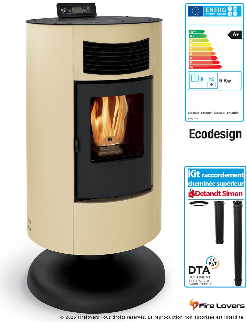 Pack Circe Up 9kW + kit de raccordement pour poêle à granulés | Sortie Dessus