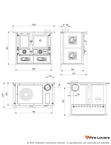 Rosa 5.0 Ceramica 9kW Cuisinière à bois