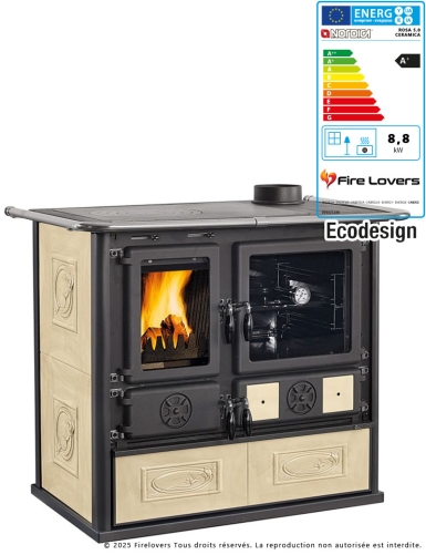 Rosa 5.0 Ceramica 9kW Cuisinière à bois
