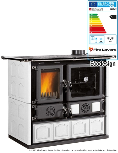Rosa 5.0 Maiolica 9kW Cuisinière à bois