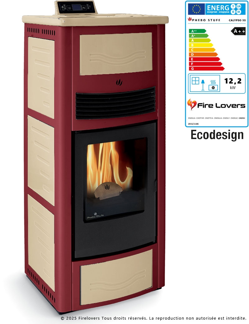Calipso 5S 12 kW Poêle à granulés | Sortie Dessus