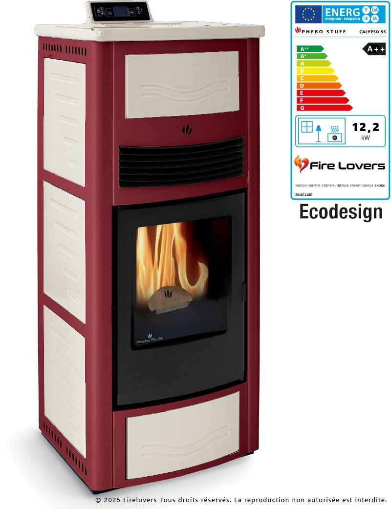 Calipso 5S 12 kW Poêle à granulés | Sortie Dessus