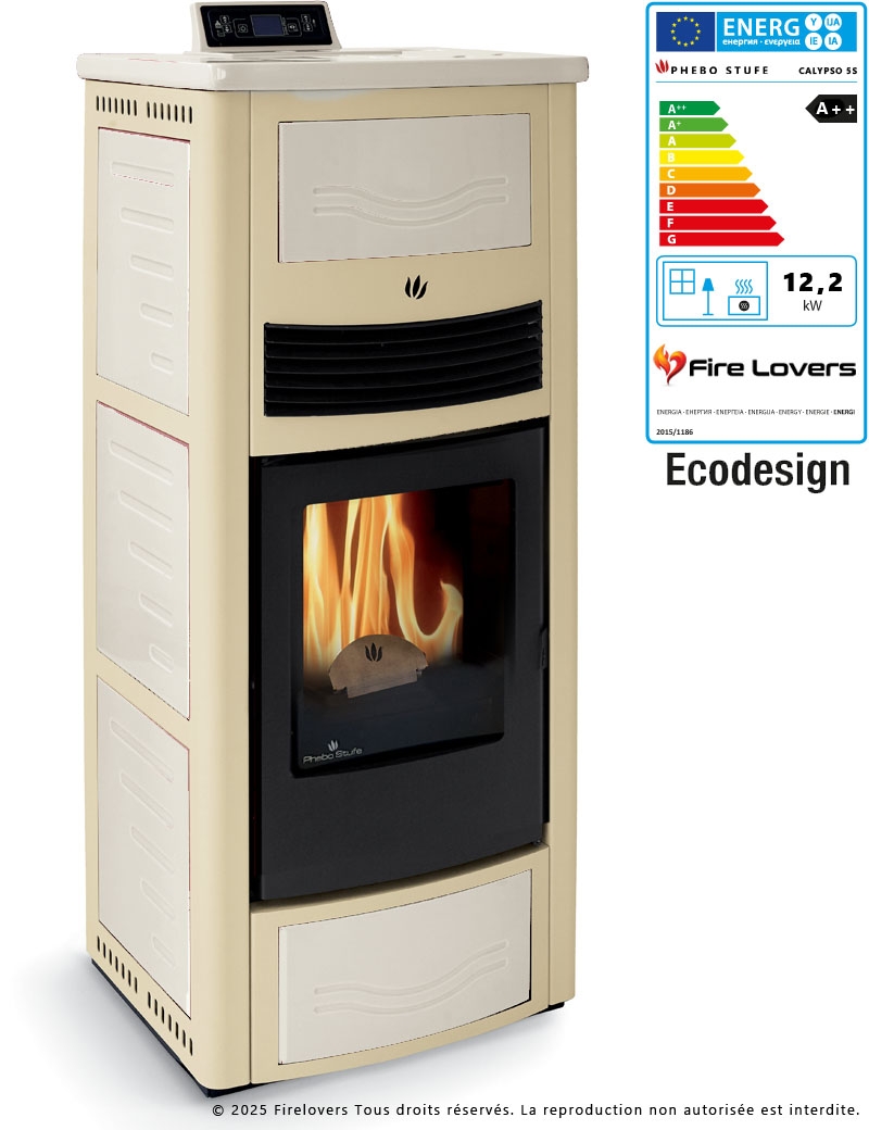 Calipso 5S 12 kW Poêle à granulés | Sortie Dessus