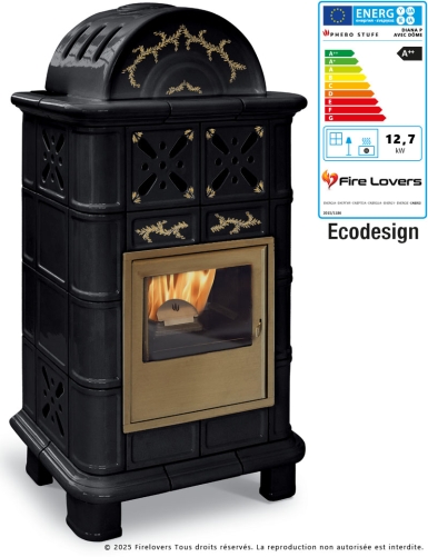Diana P avec dôme + décoration à la main 12,7 kW poêle à granulés