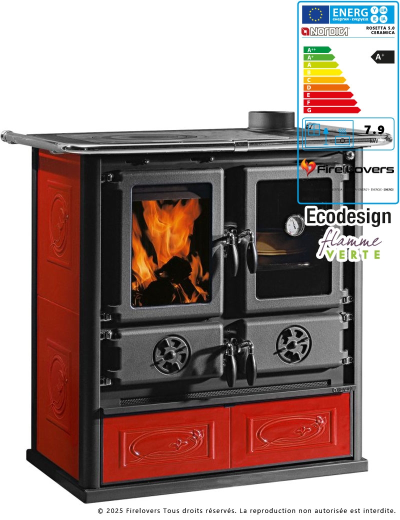 Rosetta 5.0 Ceramica 7.9 kW Cuisinière à bois