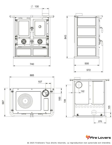 Rosetta 5.0 Petra 8kW Cuisinière à bois