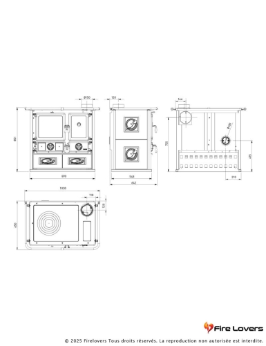 Pack Rosa Reverse 2.0 Liberty + kit de raccordement supérieur Ferrolux Ø150 mm :