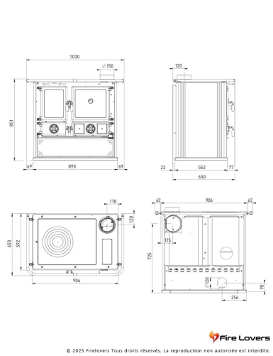 Pack Rosa 5.0 Steel + kit de raccordement supérieur Ferrolux Ø150 mm
