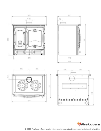 Pack Suprema 4.0 + kit de raccordement supérieur Ferrolux Ø150 mm