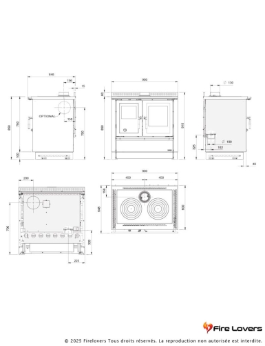 Pack Venezia + kit de raccordement supérieur Ferrolux Ø150 mm