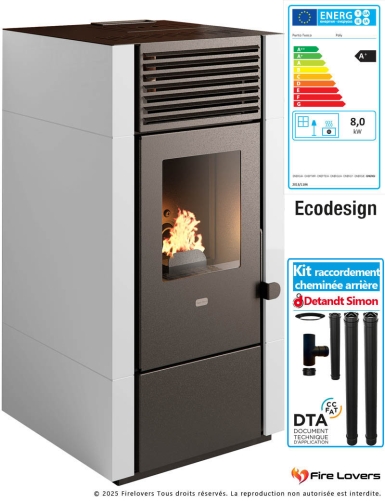 Pack Poêle à granulés Poly 9,5 kW + kit raccordement cheminée