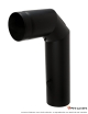 Coude 90° + regard + clé de tirage + J020 + J021 Ferrolux Noir Ø 150 mm
