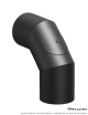 Coude F/F 90° + inspection Ferrolux Noir Ø 150 mm