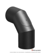 Coude 90° + regard Ferrolux Noir Ø 150 mm