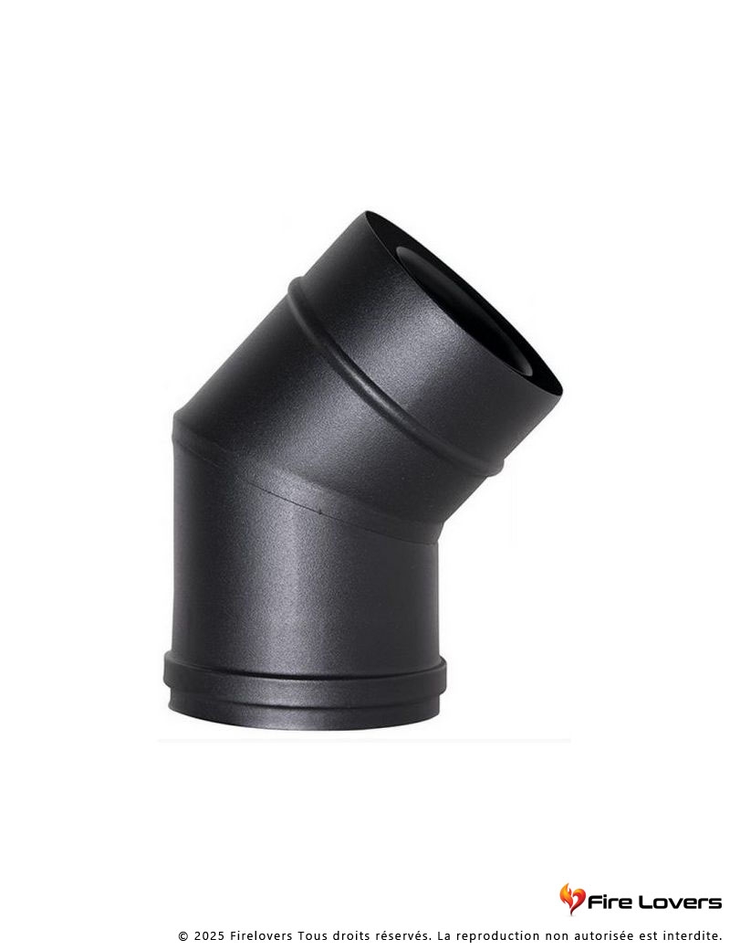 Coude 45° Ø80/125mm DIFLUX noir